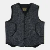 Hot Tweed Herringbone V-Neck Vest - Navy Waistcoats