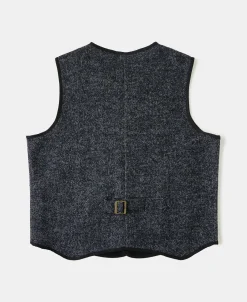 Hot Tweed Herringbone V-Neck Vest - Navy Waistcoats