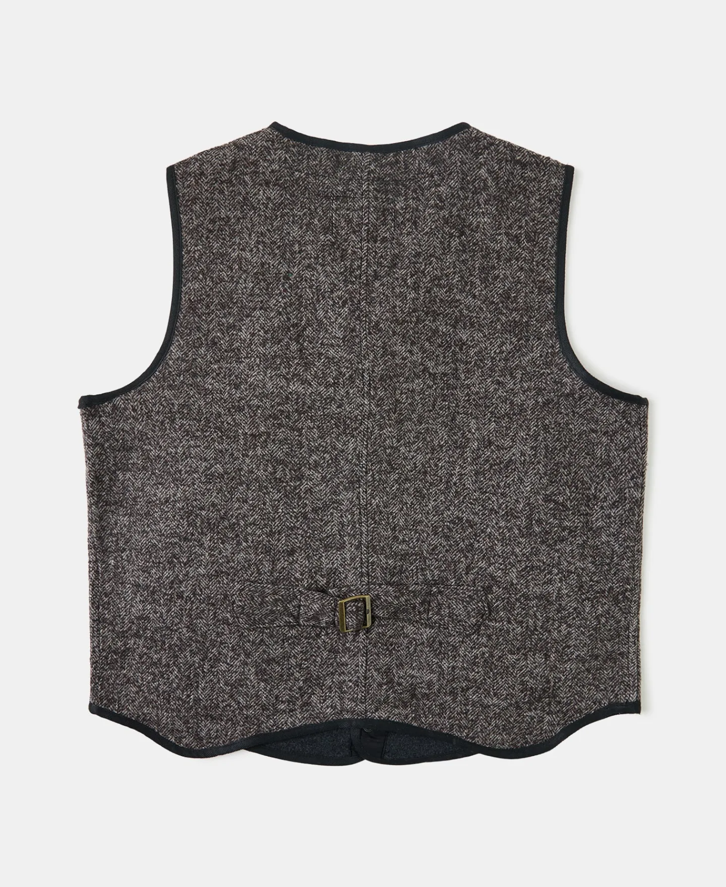 Best Tweed Herringbone V-Neck Vest - Brown Waistcoats