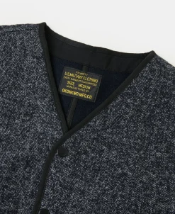 Hot Tweed Herringbone V-Neck Vest - Navy Waistcoats