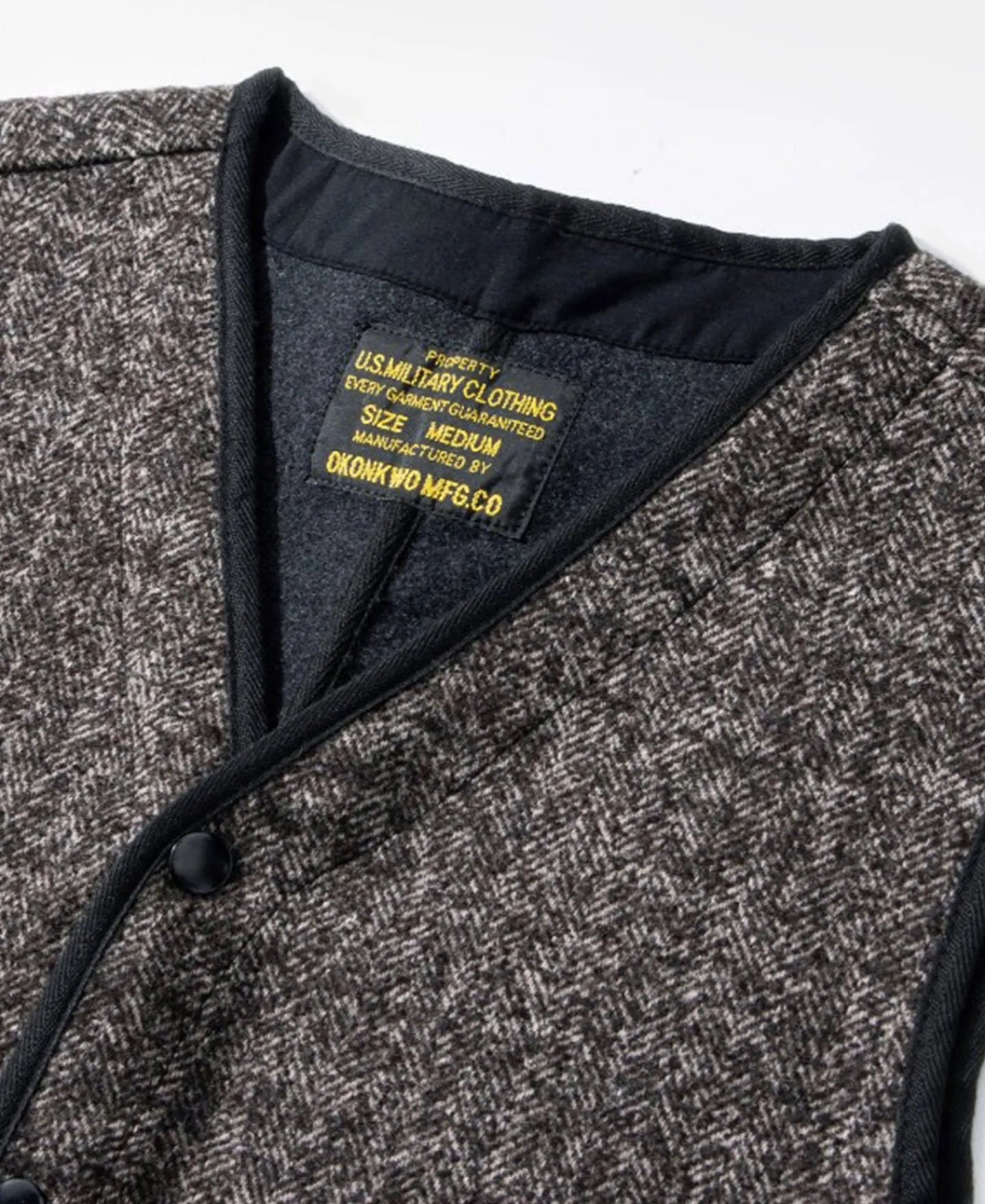 Best Tweed Herringbone V-Neck Vest - Brown Waistcoats
