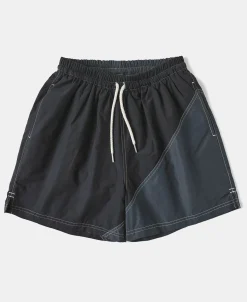 Sale Two-Tone Beach Swim Trunks - Black/Dark Gray Shorts