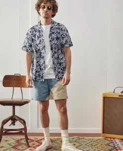 Sale Two-Tone Beach Swim Trunks - Light Blue/Apricot Shorts