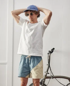Sale Two-Tone Beach Swim Trunks - Light Blue/Apricot Shorts