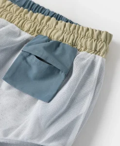 Sale Two-Tone Beach Swim Trunks - Light Blue/Apricot Shorts