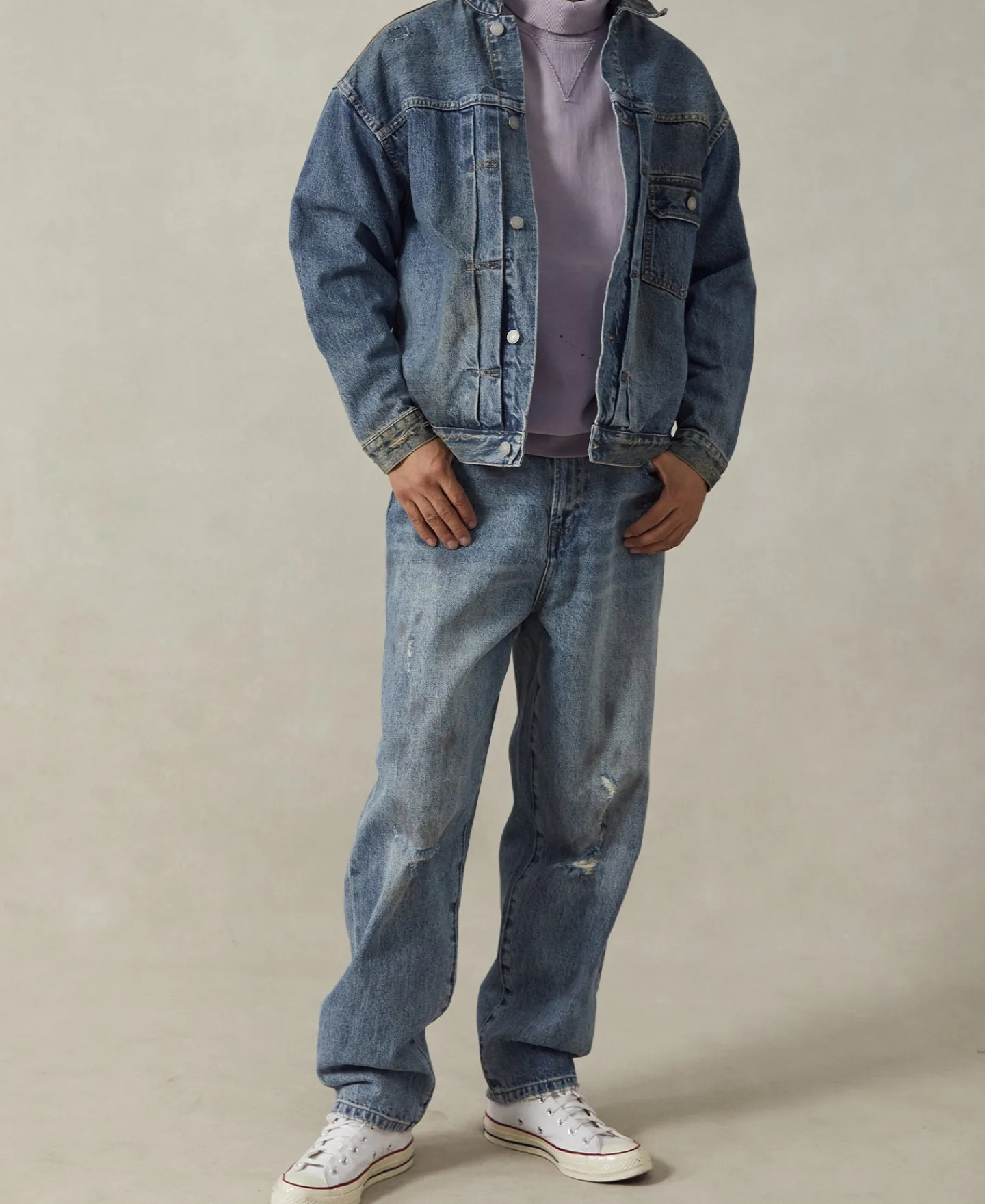 Outlet Type 1 Washed Denim Jacket - Repaired Edition Jackets&coats | Denim Jackets