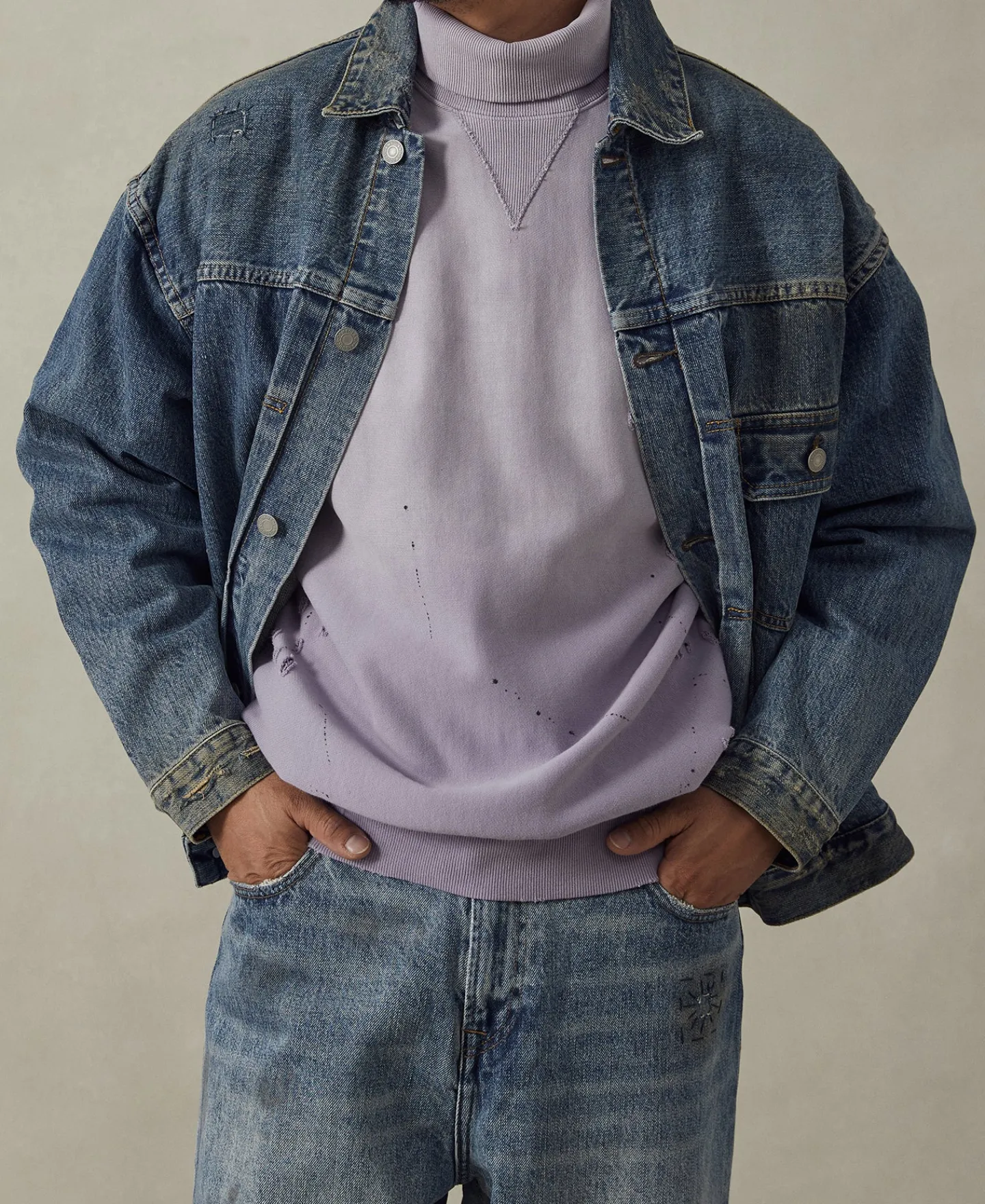 Outlet Type 1 Washed Denim Jacket - Repaired Edition Jackets&coats | Denim Jackets