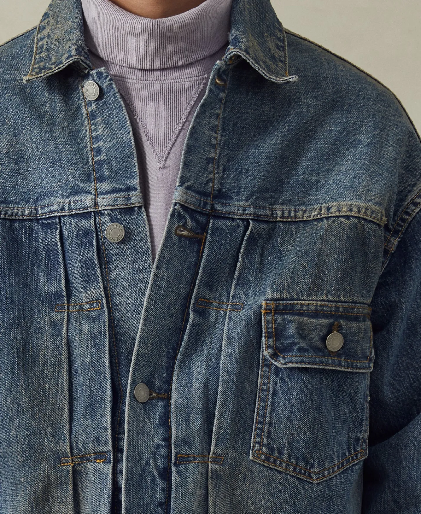 Outlet Type 1 Washed Denim Jacket - Repaired Edition Jackets&coats | Denim Jackets