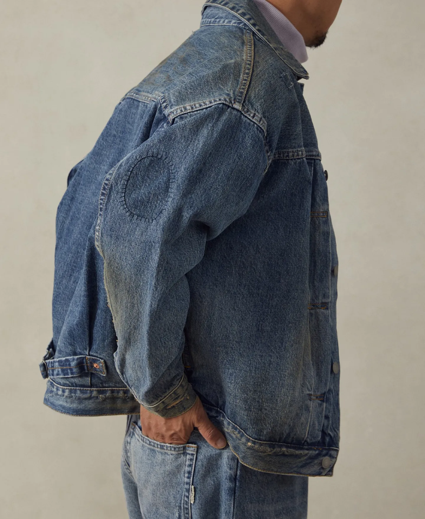 Outlet Type 1 Washed Denim Jacket - Repaired Edition Jackets&coats | Denim Jackets