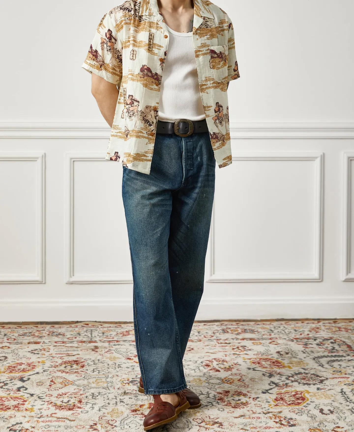 Best Ukiyo-e Bukotsu Pattern Aloha Shirt Short Sleeve Shirts | Shirts