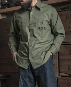 Hot U.S.N. N-3 Utility Shirt Long Sleeve Shirts | Shirts