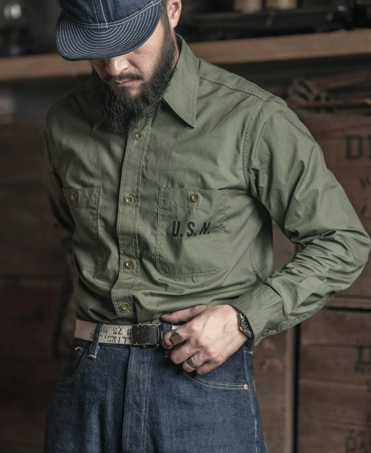 Hot U.S.N. N-3 Utility Shirt Long Sleeve Shirts | Shirts