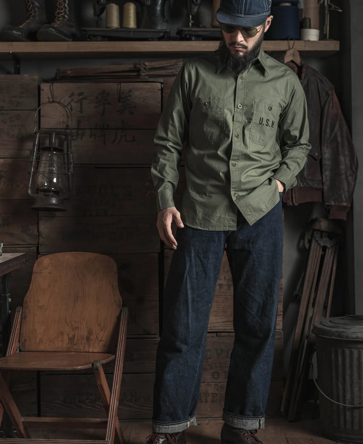 Hot U.S.N. N-3 Utility Shirt Long Sleeve Shirts | Shirts