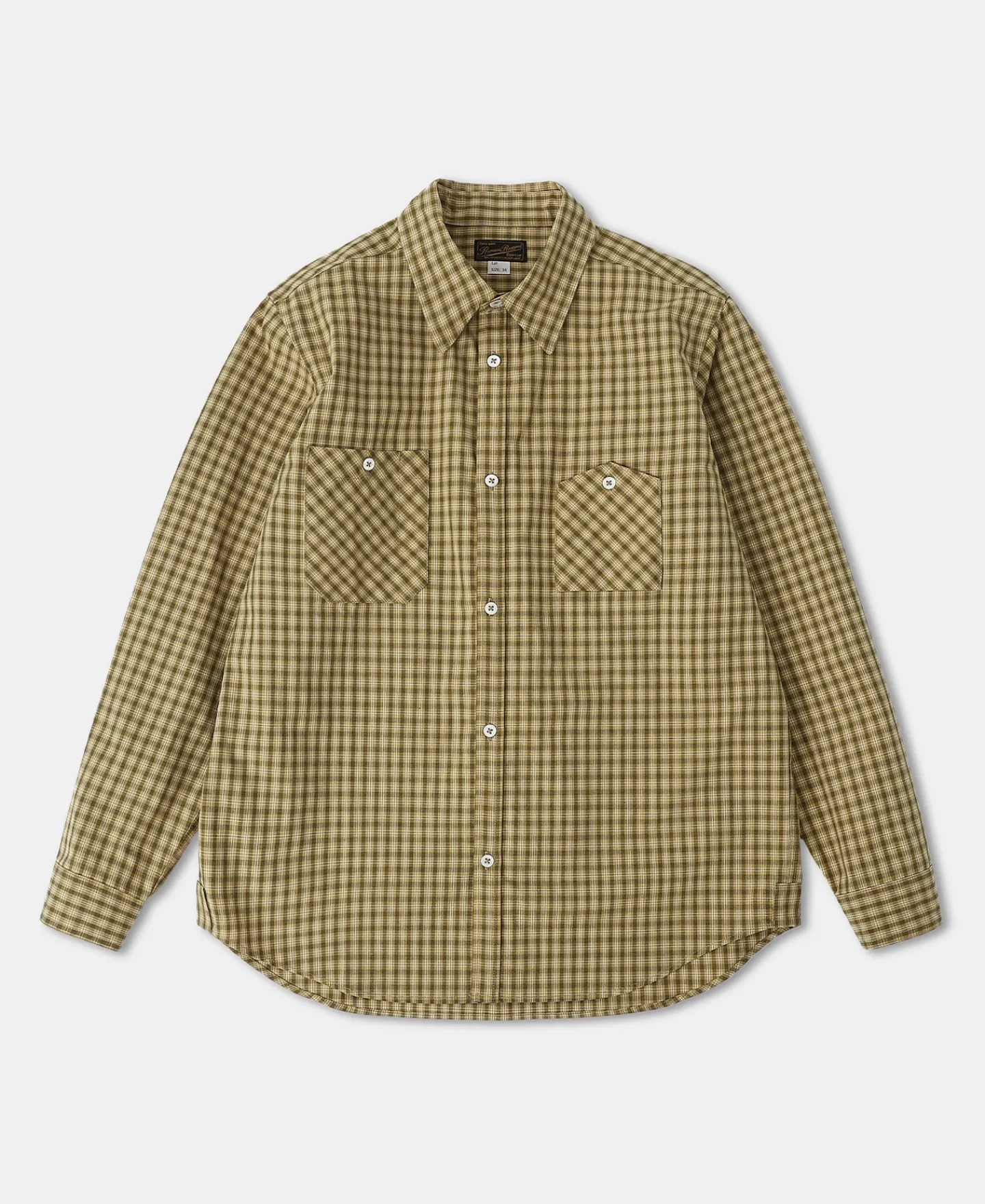 New 1942 Utility Plaid Workshirt - Yellow Long Sleeve Shirts | Shirts