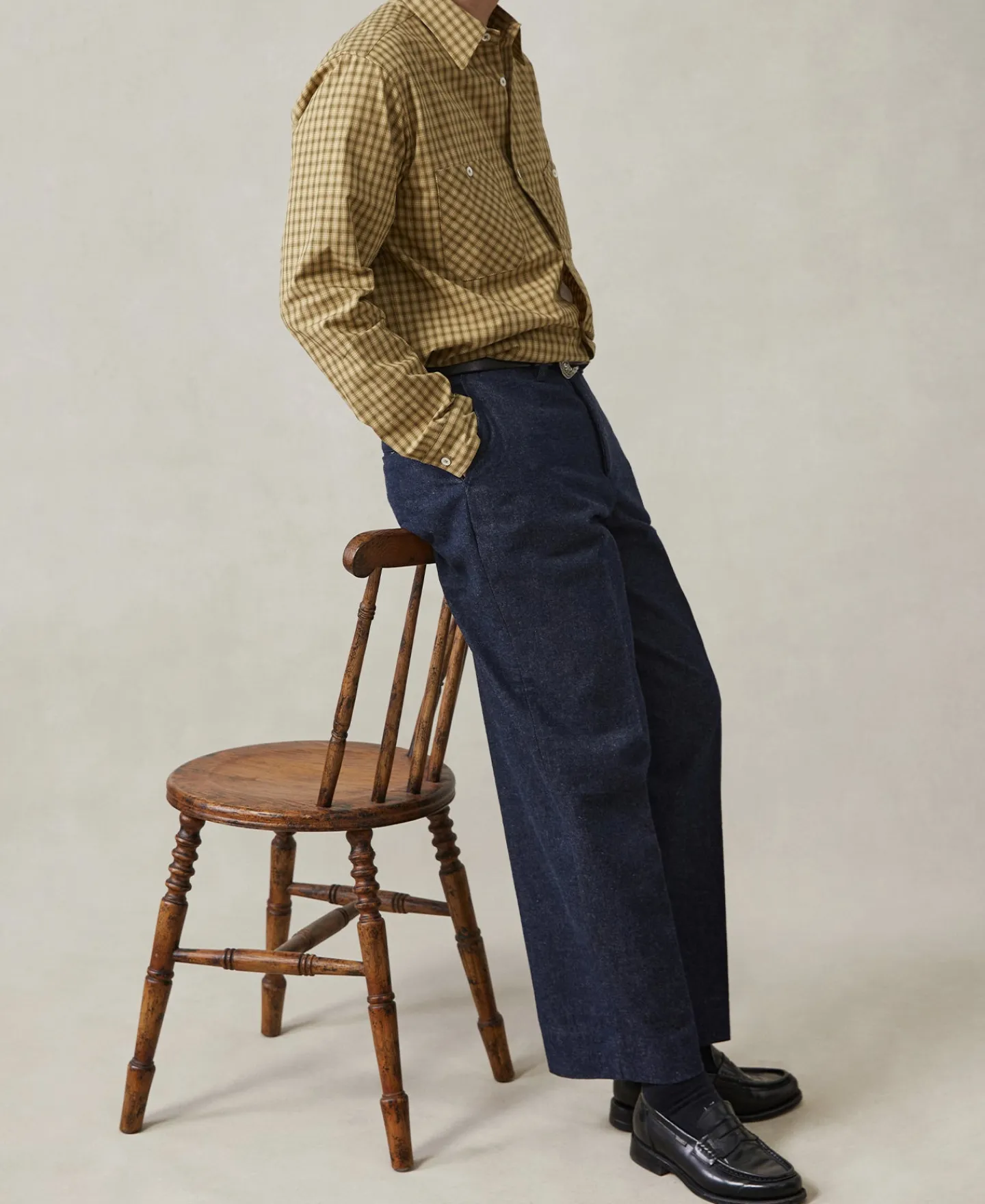 New 1942 Utility Plaid Workshirt - Yellow Long Sleeve Shirts | Shirts