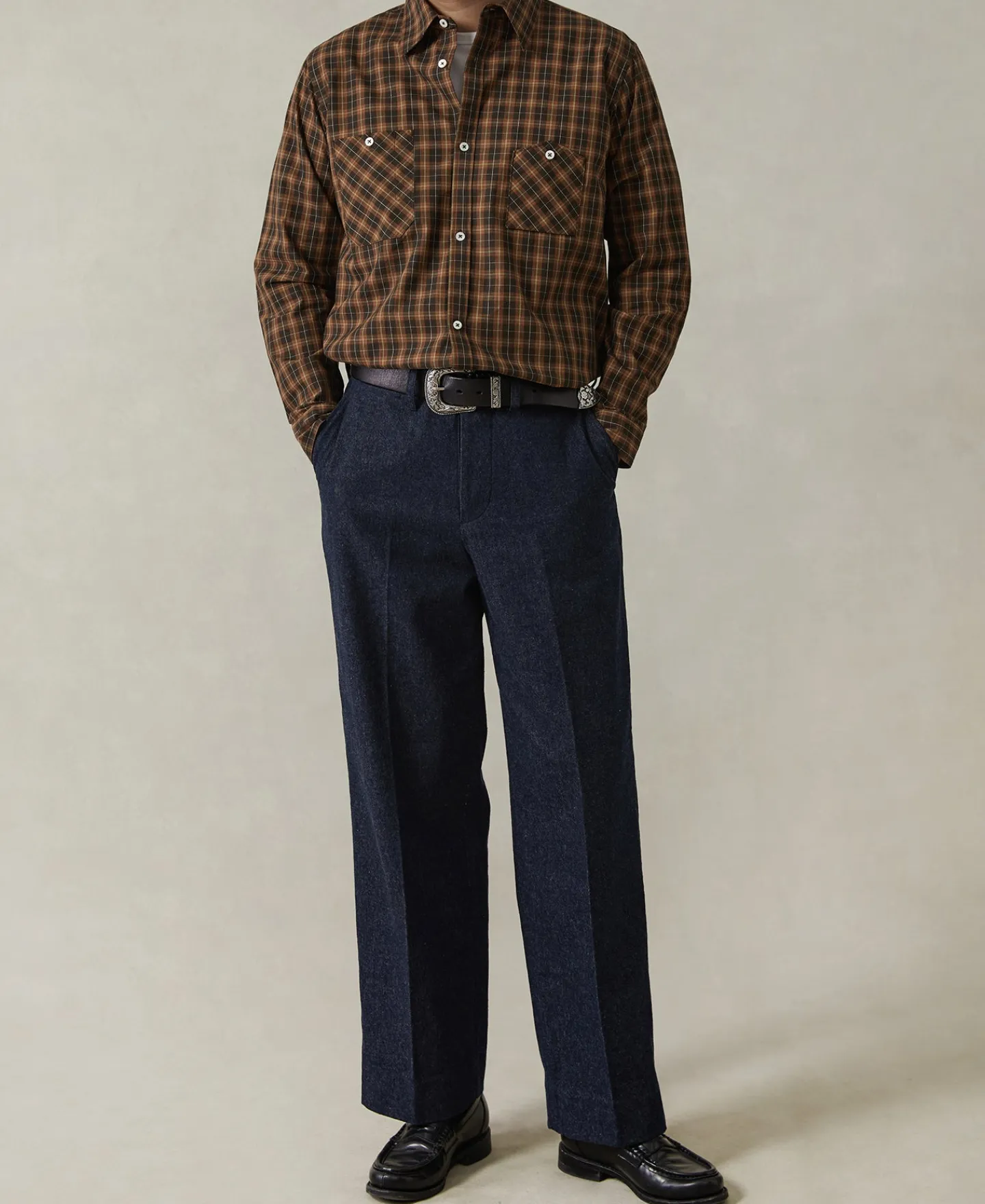 Hot 1942 Utility Plaid Workshirt - Brown Long Sleeve Shirts | Shirts