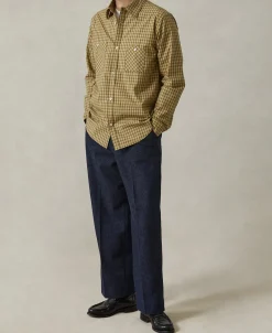 New 1942 Utility Plaid Workshirt - Yellow Long Sleeve Shirts | Shirts