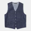 Sale Vintage Denim Pocket Work Vest Waistcoats