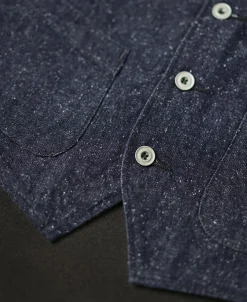 Sale Vintage Denim Pocket Work Vest Waistcoats