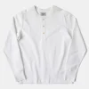 Fashion Vintage Long Sleeve Henley Shirt - White Henleys | Long Sleeve T-Shirts
