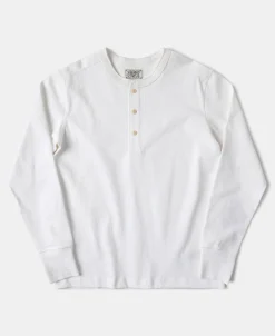 Fashion Vintage Long Sleeve Henley Shirt - White Henleys | Long Sleeve T-Shirts