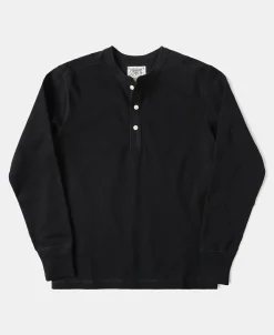 Hot Vintage Long Sleeve Henley Shirt - Black Henleys | Long Sleeve T-Shirts