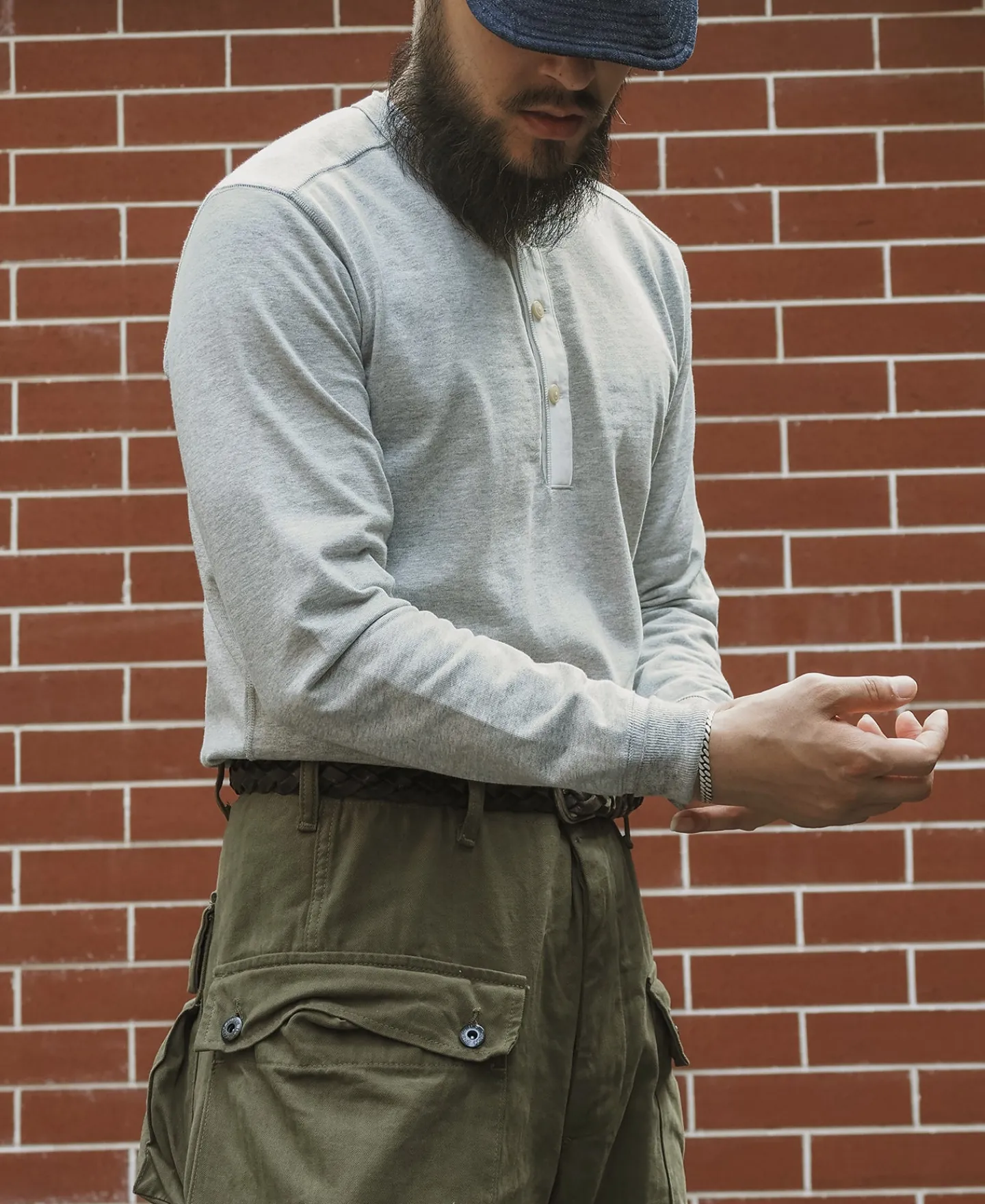 New Vintage Long Sleeve Henley Shirt - Gray Henleys | Long Sleeve T-Shirts