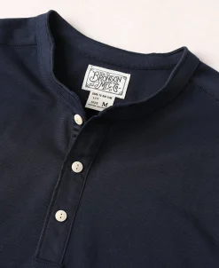 Outlet Vintage Long Sleeve Henley Shirt - Navy Henleys | Long Sleeve T-Shirts