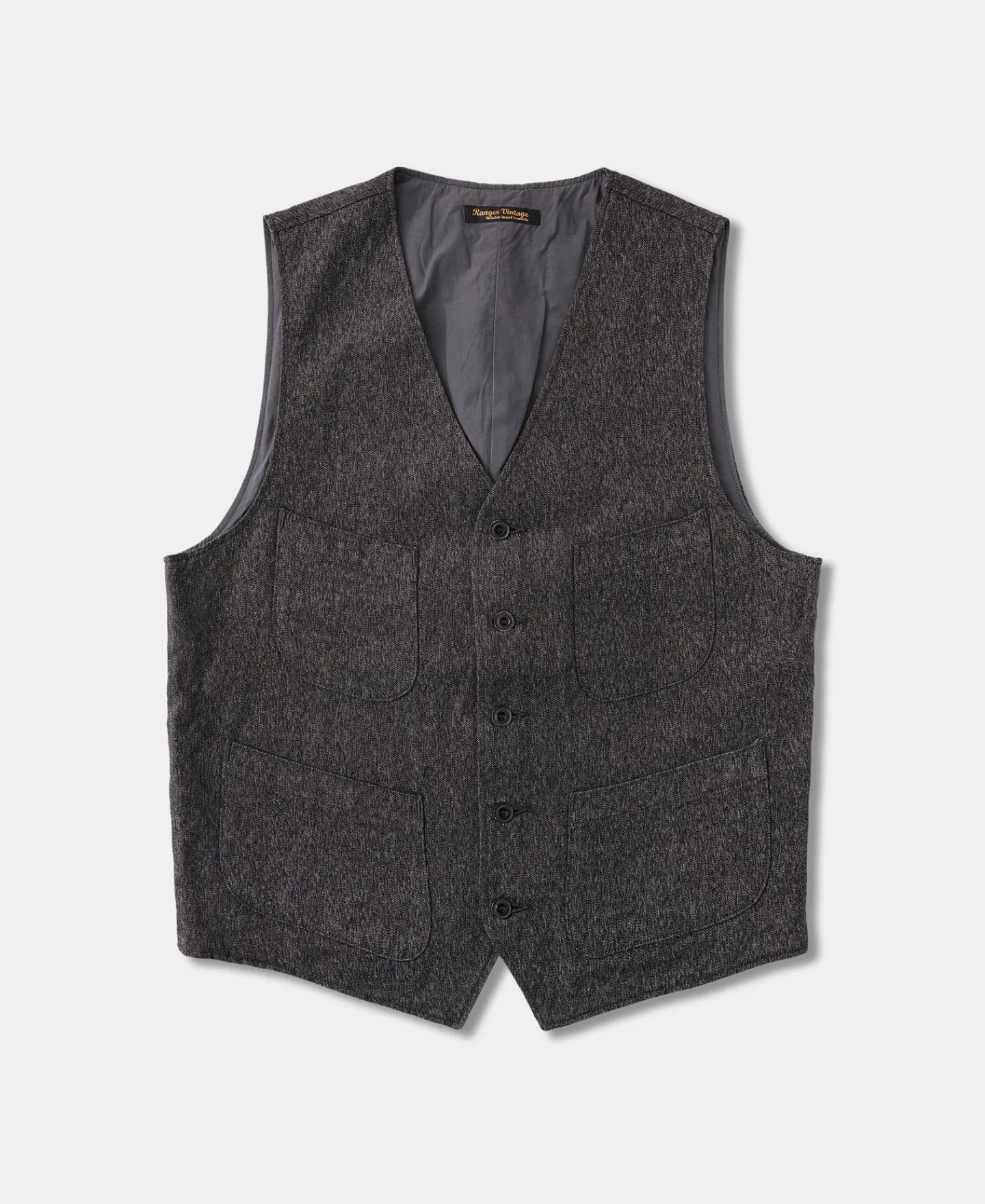 Fashion Vintage Salt & Pepper Pocket Work Vest Waistcoats