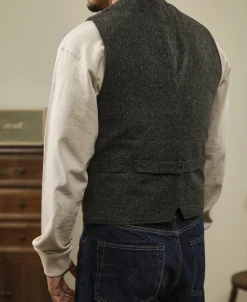 Fashion Vintage Salt & Pepper Pocket Work Vest Waistcoats