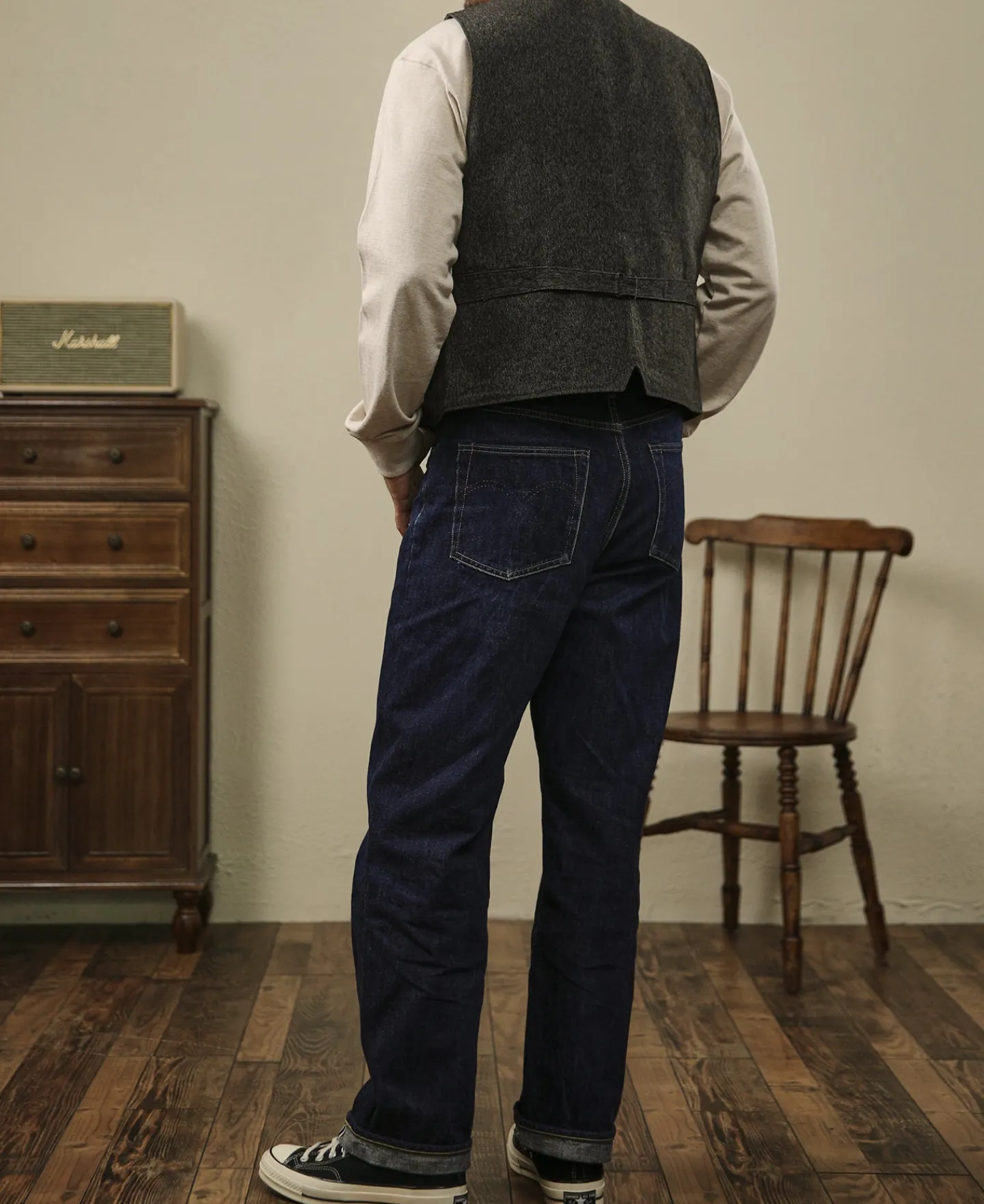 Fashion Vintage Salt & Pepper Pocket Work Vest Waistcoats