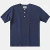 Hot Vintage Short Sleeve Henley T-Shirt - Navy Henleys | Short Sleeve T-Shirts