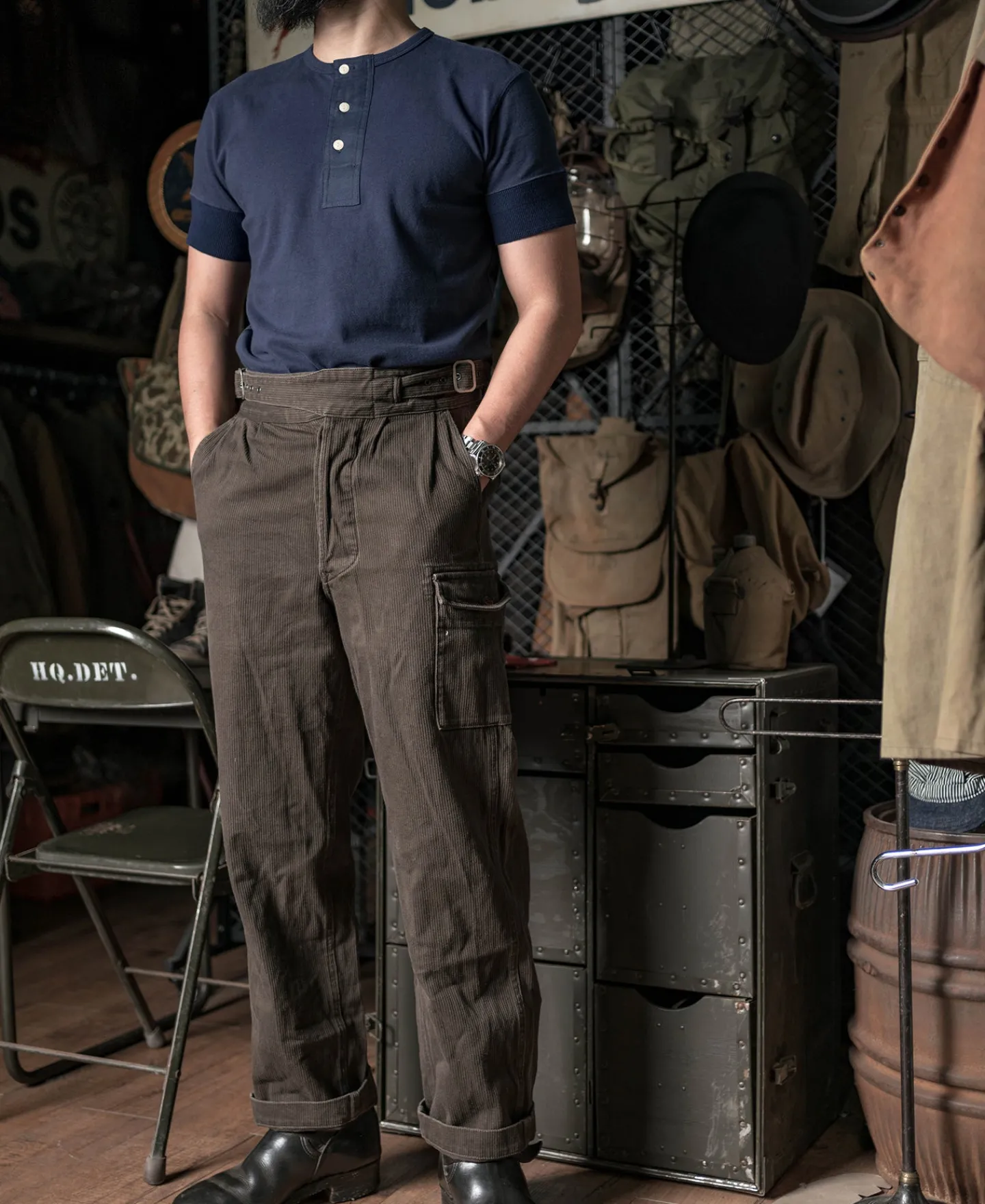 Hot Vintage Short Sleeve Henley T-Shirt - Navy Henleys | Short Sleeve T-Shirts