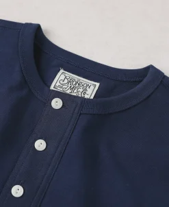 Hot Vintage Short Sleeve Henley T-Shirt - Navy Henleys | Short Sleeve T-Shirts