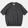 Discount Viscose Knit Short Sleeve Henley T-Shirt - Gray Henleys | Short Sleeve T-Shirts