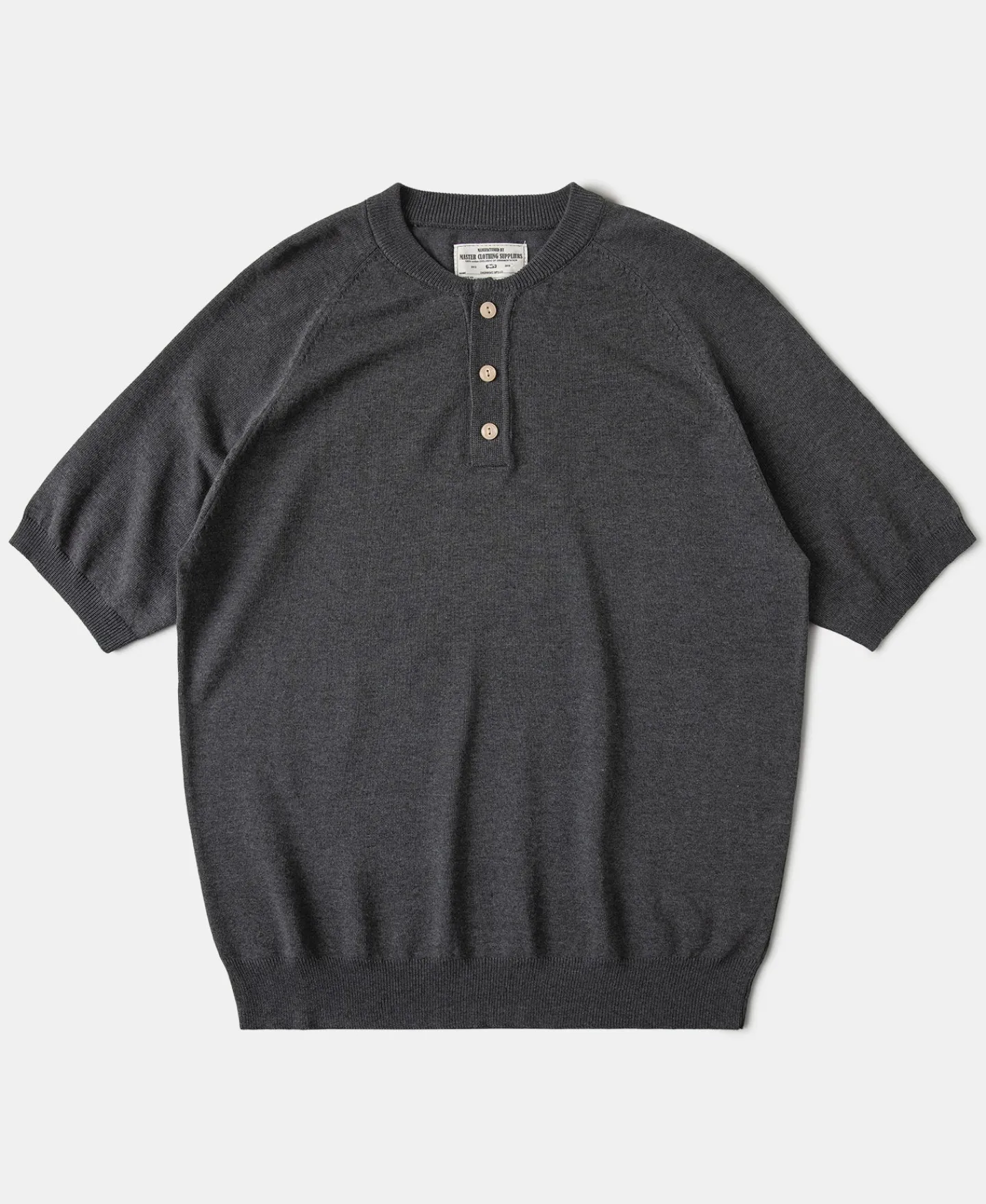 Discount Viscose Knit Short Sleeve Henley T-Shirt - Gray Henleys | Short Sleeve T-Shirts