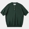 Online Viscose Knit Short Sleeve Henley T-Shirt - Dark Green Henleys | Short Sleeve T-Shirts