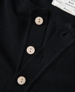 Fashion Viscose Knit Short Sleeve Henley T-Shirt - Black Henleys | Short Sleeve T-Shirts