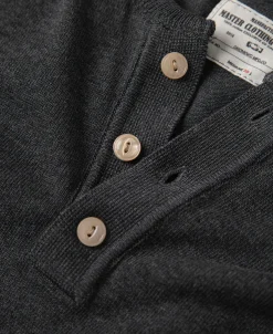 Discount Viscose Knit Short Sleeve Henley T-Shirt - Gray Henleys | Short Sleeve T-Shirts