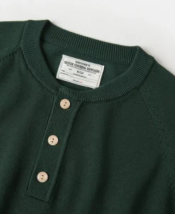 Online Viscose Knit Short Sleeve Henley T-Shirt - Dark Green Henleys | Short Sleeve T-Shirts