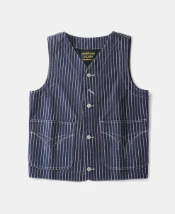 Sale Wabash Stripe Canvas Work Vest Waistcoats