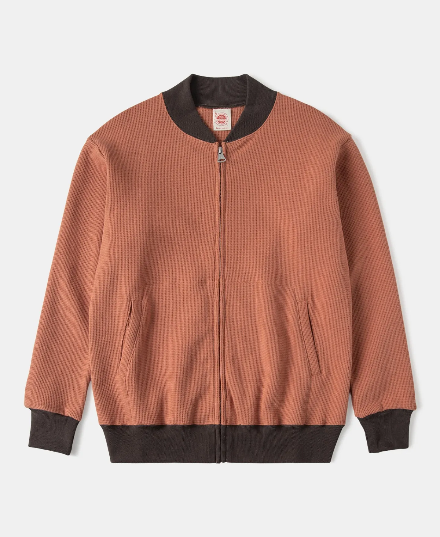 Outlet Waffle Cotton Full-Zip Track Jacket - Orange Jackets&coats