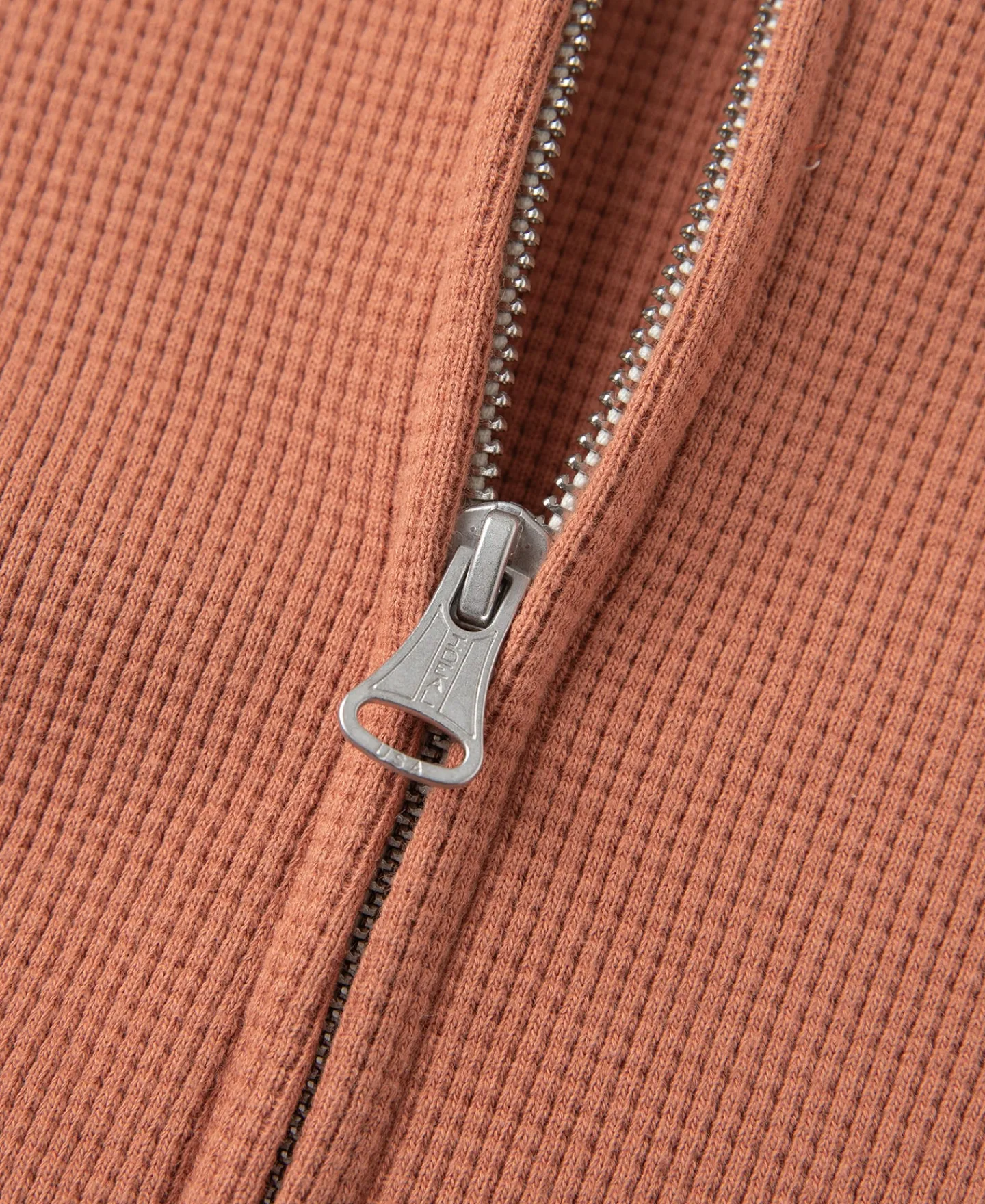 Outlet Waffle Cotton Full-Zip Track Jacket - Orange Jackets&coats