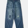 Sale Wide Leg Repaired Jeans Jeans | Denim