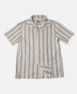 Fashion Yarn-Dyed Dobby Open Collar Shirt Short Sleeve Shirts | Shirts