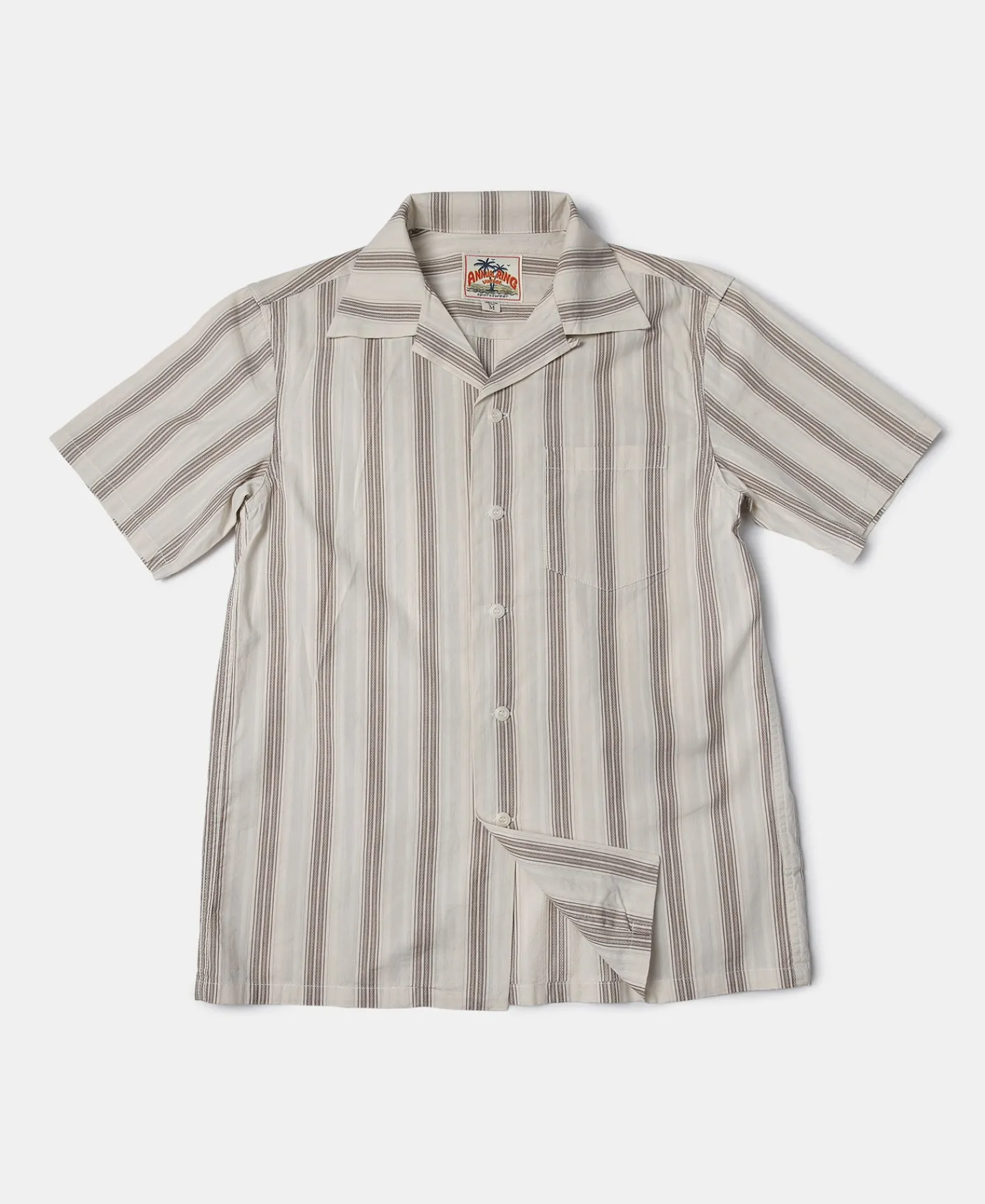 Fashion Yarn-Dyed Dobby Open Collar Shirt Short Sleeve Shirts | Shirts